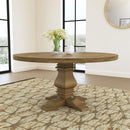 Florence Round Pedestal Dining Table Rustic Smoke image