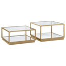 Renee 2-piece Square Occasional Set Rose Brass image