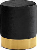 Joy Black Velvet Ottoman/Stool image