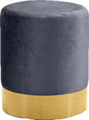 Joy Grey Velvet Ottoman/Stool image