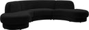 Rosa Black Velvet 3pc. Sectional (3 Boxes) image