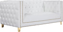 Michelle White Faux Leather Loveseat image