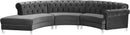 Anabella Grey Velvet 3pc. Sectional image