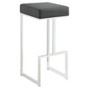 Gervase Square Bar Stool Grey and Chrome image