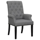 Alana Upholstered Tufted Arm Chair with Nailhead Trim image