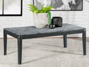 Mozzi Rectangular Coffee Table Faux Grey Marble and Black image