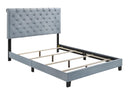 Warner Queen Upholstered Bed Slate Blue