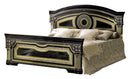 ESF Furniture Aida Queen Panel Bed in Black w/ Gold image