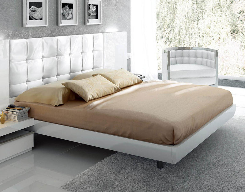 ESF Furniture Granada Queen Platform with Storage Bed in White