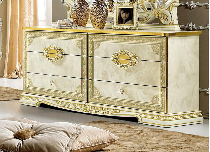 ESF Furniture Leonardo Double Dresser in Ivory