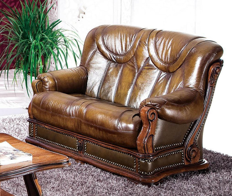 ESF Furniture Oakman Loveseat in Rich Brown