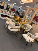 Glass top with gold base