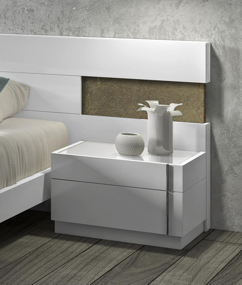 J&M Amora Nightstand Left in White Lacquer image