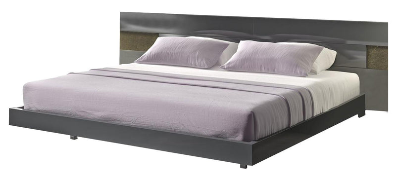 J&M Braga King Platform Bed in Grey Lacquer image