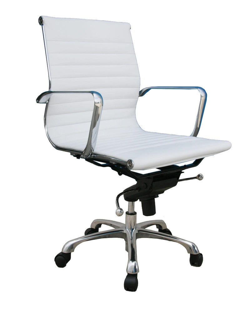 J&M Comfy Low Back White Office Chair image