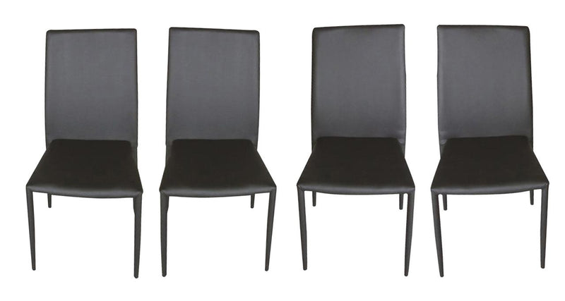 J&M DC-13 Leather Dining Chair in Black (Set of 4) image