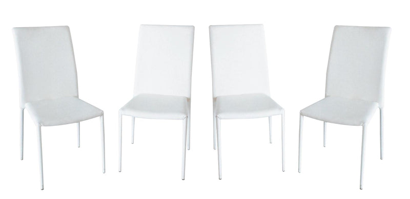 J&M DC-13 Leather Dining Chair in White (Set of 4) image