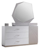 J&M Florence Dresser and Mirror in White and Taupe image