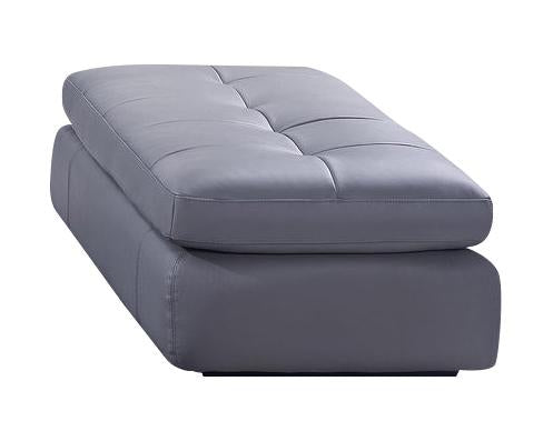 J&M Furniture 397 Italian Leather Ottoman in Grey image