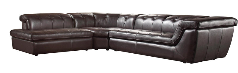 J&M Furniture 397 Italian Leather Sectional LAF Chaise in Chocolate image