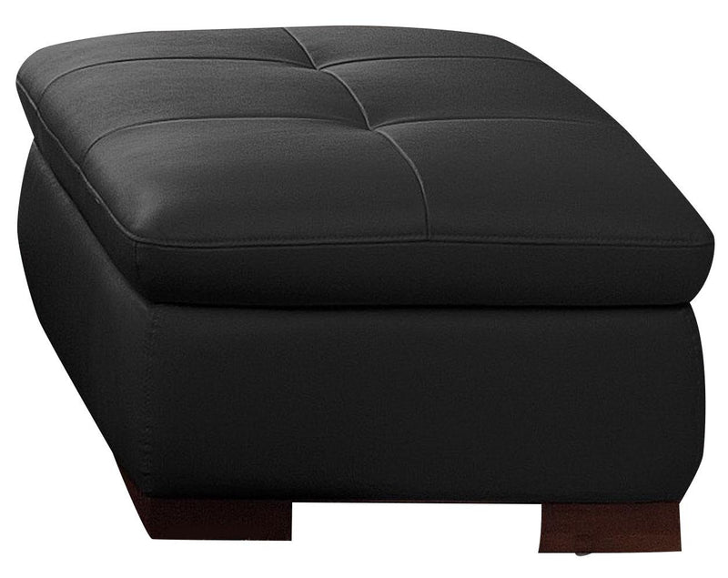 J&M Furniture 625 Italian Leather Ottoman in Black image