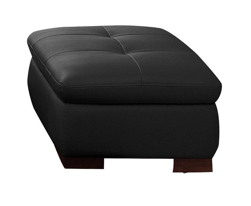 J&M Furniture 625 Italian Leather Ottoman in Grey image