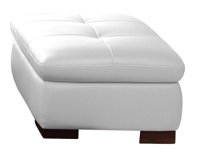 J&M Furniture 625 Italian Leather Ottoman in White image