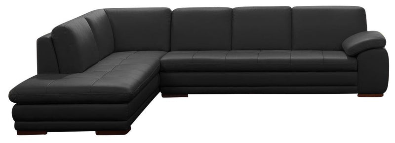 J&M Furniture 625 Italian Leather Sectional LAF in Black image