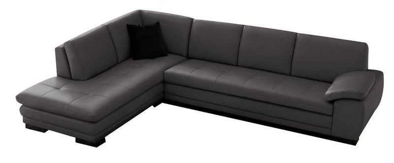 J&M Furniture 625 Italian Leather Sectional LAF in Grey image