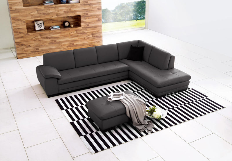 J&M Furniture 625 Italian Leather Sectional RAF in Grey image