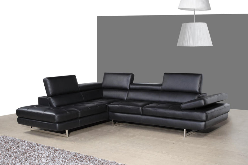 J&M Furniture A761 Italian Leather Sectional LAF in Slate Grey image