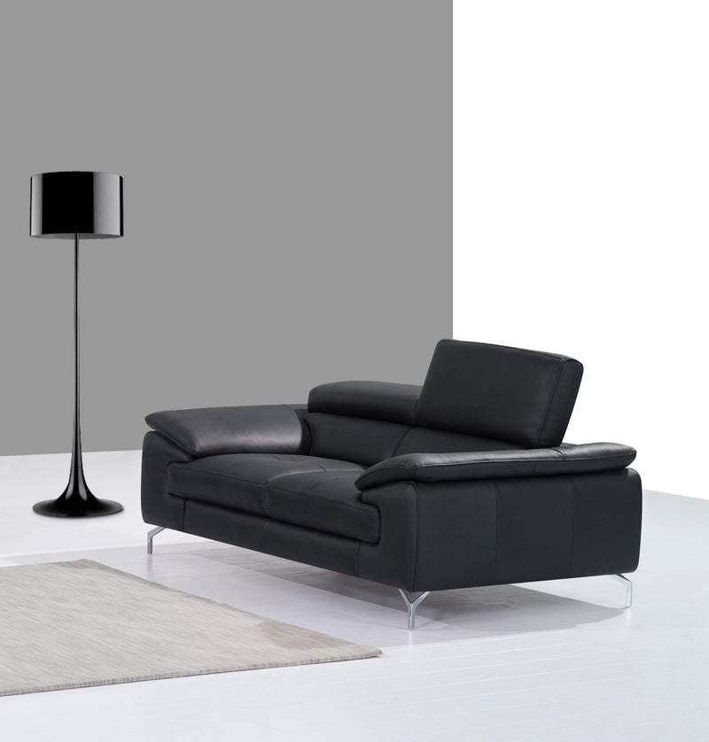 J&M Furniture A973 Italian Leather Loveseat  in Black image