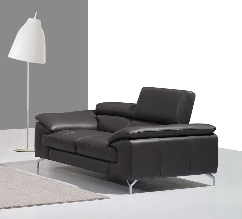 J&M Furniture A973 Italian Leather Loveseat  in Slate Grey image