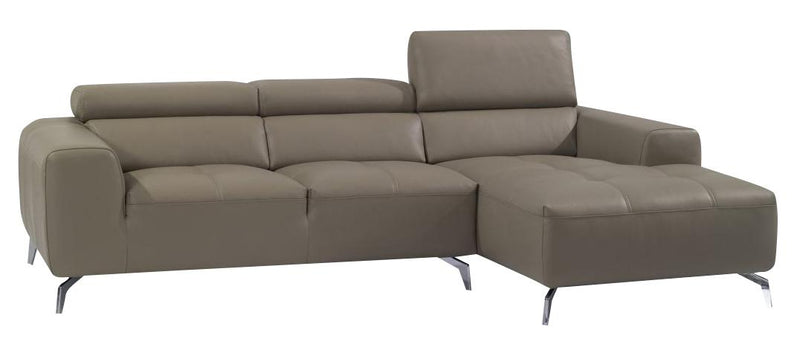 J&M Furniture A978B Italian Leather Sectional RAF Chaise in Burlywood image