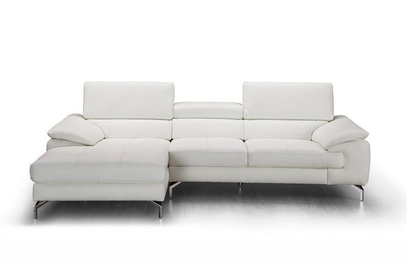J&M Furniture Alice Left Hand Facing Chaise Sectional in White image