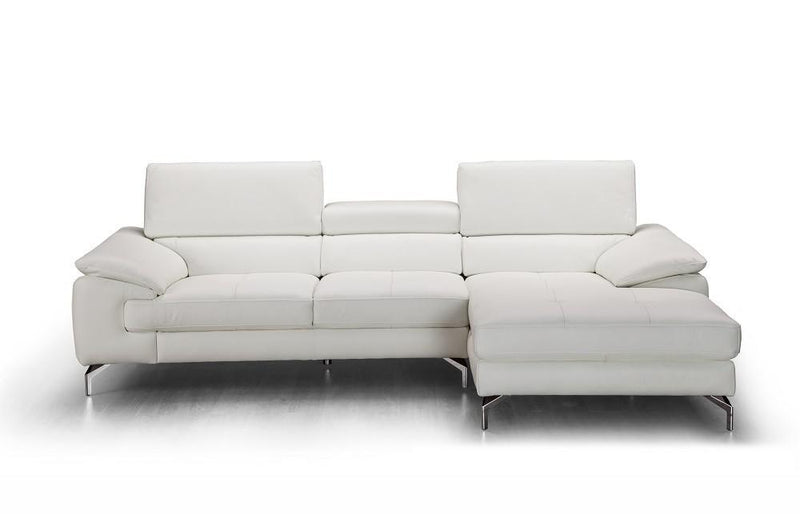 J&M Furniture Alice Right Hand Facing Chaise Sectional in White image