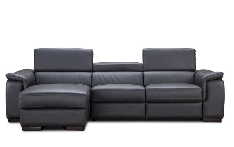 J&M Furniture Allegra Premium Leather LHF Chaise Sectional in Slate Grey image
