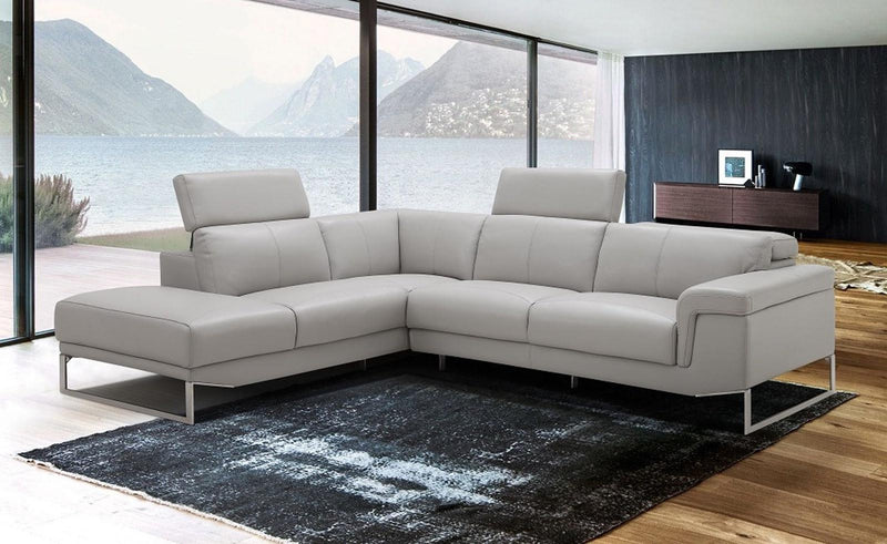 J&M Furniture Athena Left Hand Facing Chaise Sectional in Light Grey image