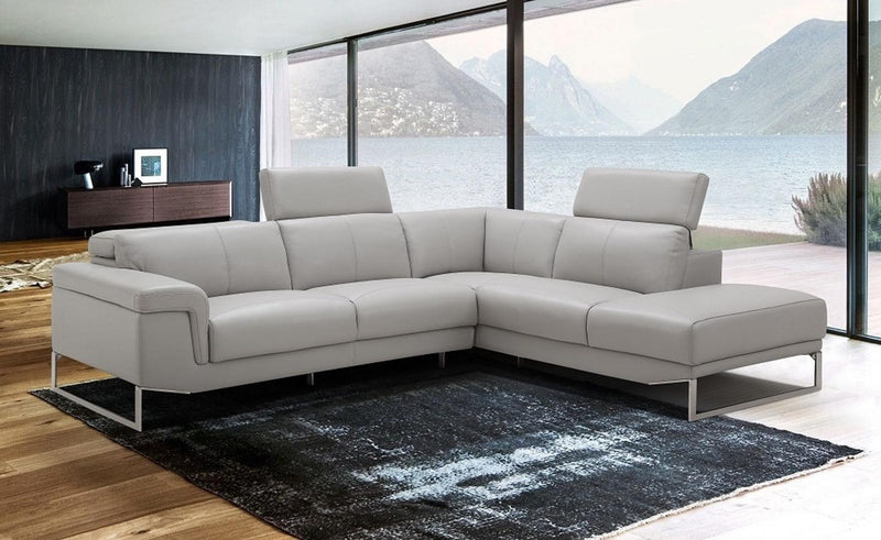 J&M Furniture Athena Right Hand Facing Chaise Sectional in Light Grey image
