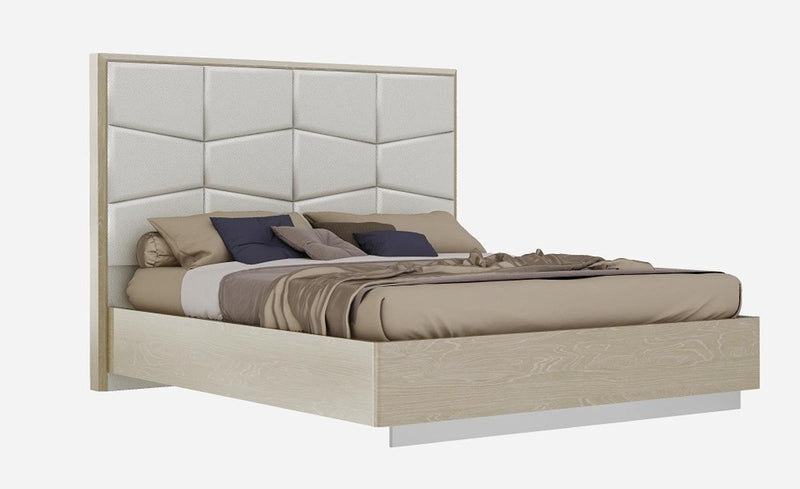 J&M Furniture Chiara Queen Panel Bed in Light Walnut image