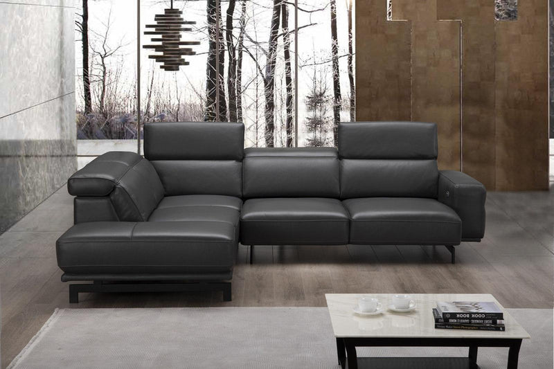 J&M Furniture Davenport Left Hand Facing Chaise Sectional in Slate Grey image