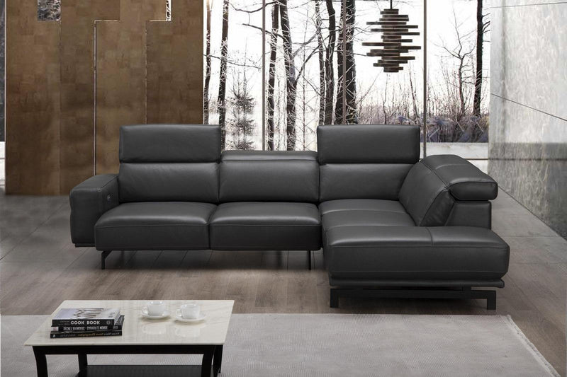 J&M Furniture Davenport Right Hand Facing Chaise Sectional in Slate Grey image