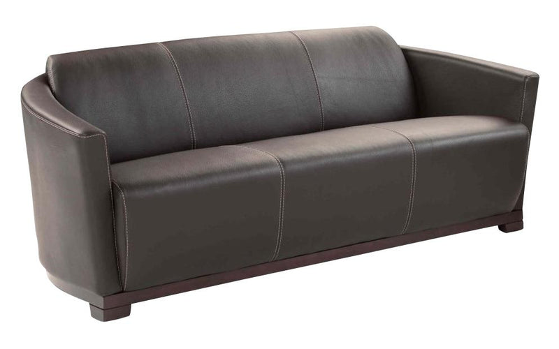 J&M Furniture Italian Leather Hotel Sofa in Chocolate Brown image