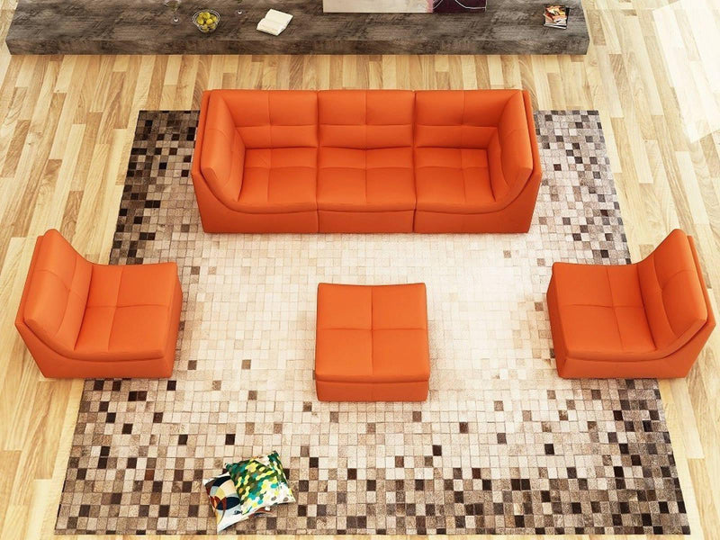 J&M Furniture Lego 6pc Living Room Set in Pumpkin image