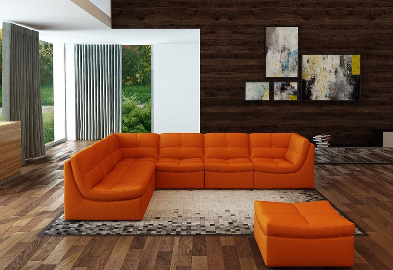 J&M Furniture Lego 7pc Living Room Set in Pumpkin image
