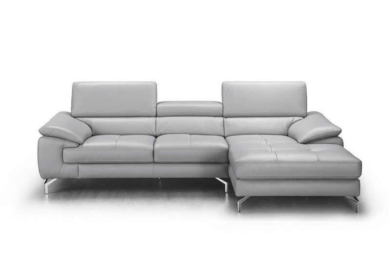J&M Furniture Liam Right Hand Facing Chaise Sectional in Light Grey image