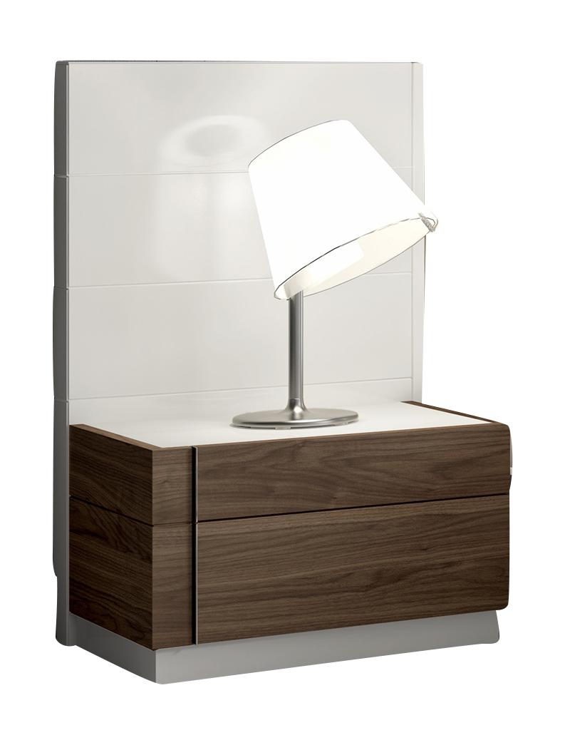 J&M Furniture Lisbon Nightstand Right in White/Beige/Walnut image