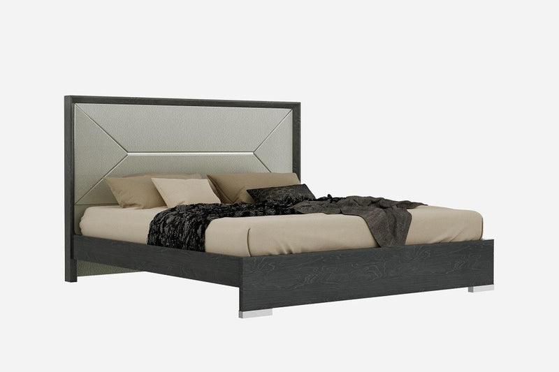 J&M Furniture Monte Leone Queen Panel Bed in Grey image