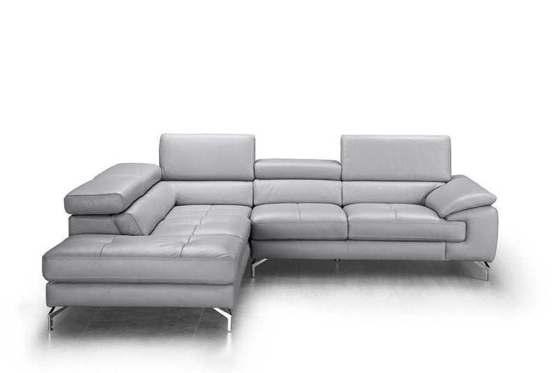J&M Furniture Olivia Left Hand Facing Chaise Sectional in Light Grey image