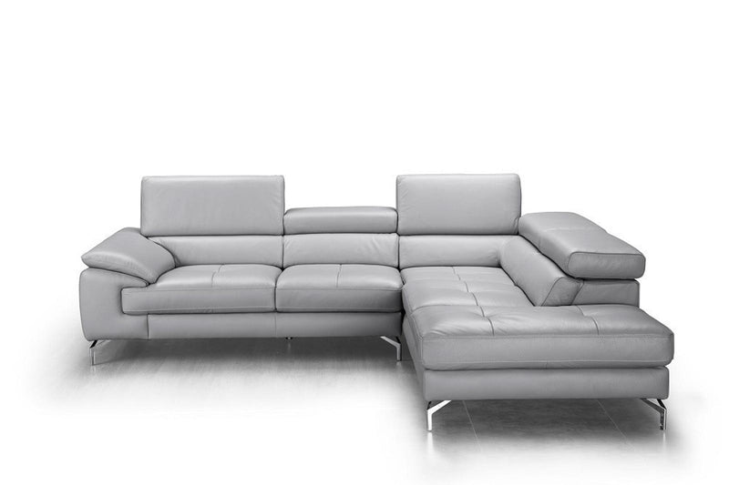 J&M Furniture Olivia Right Hand Facing Chaise Sectional in Light Grey image